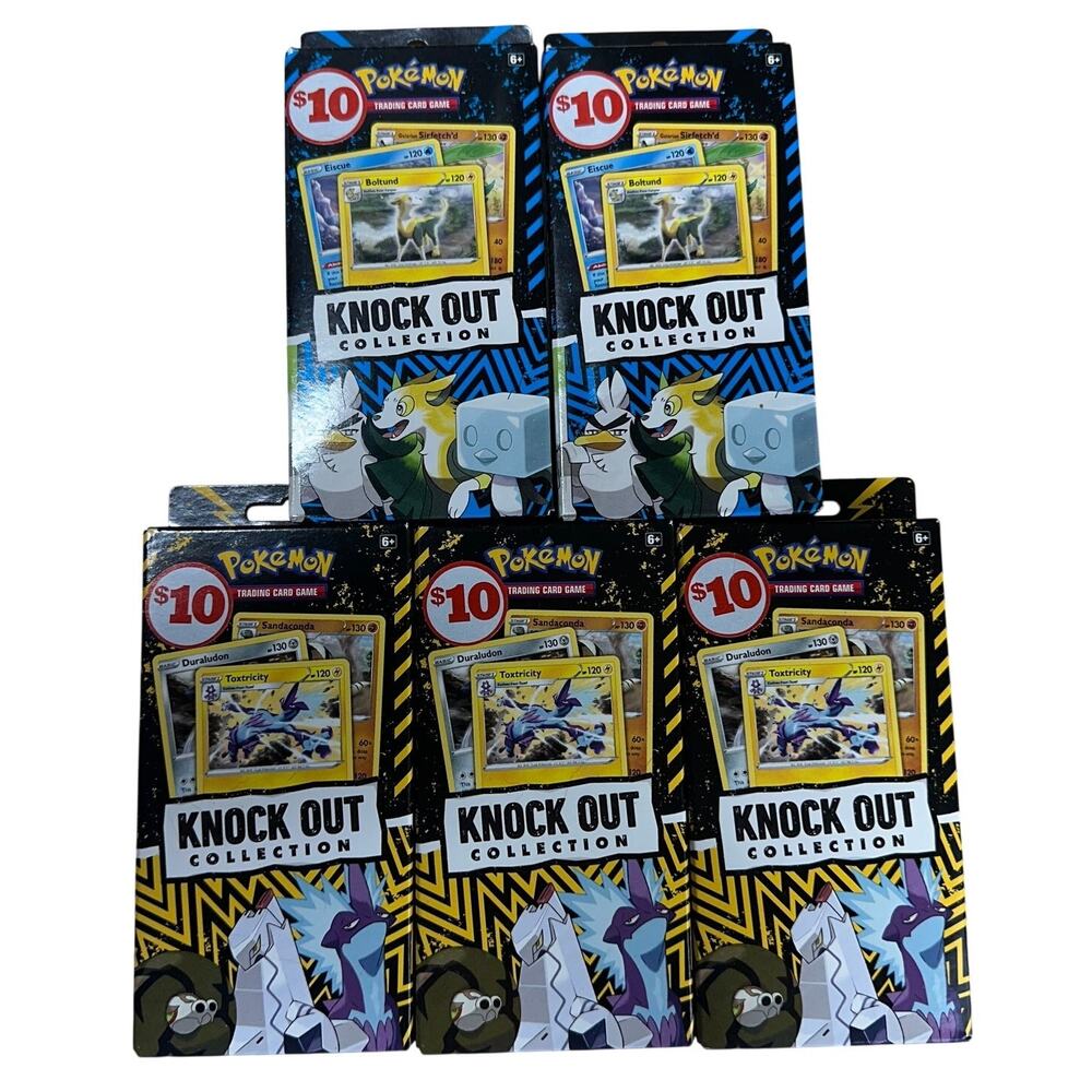 Pokemon TCG Knock Out Collection Set of 5 Boxes Sealed Boltund and Toxtricity